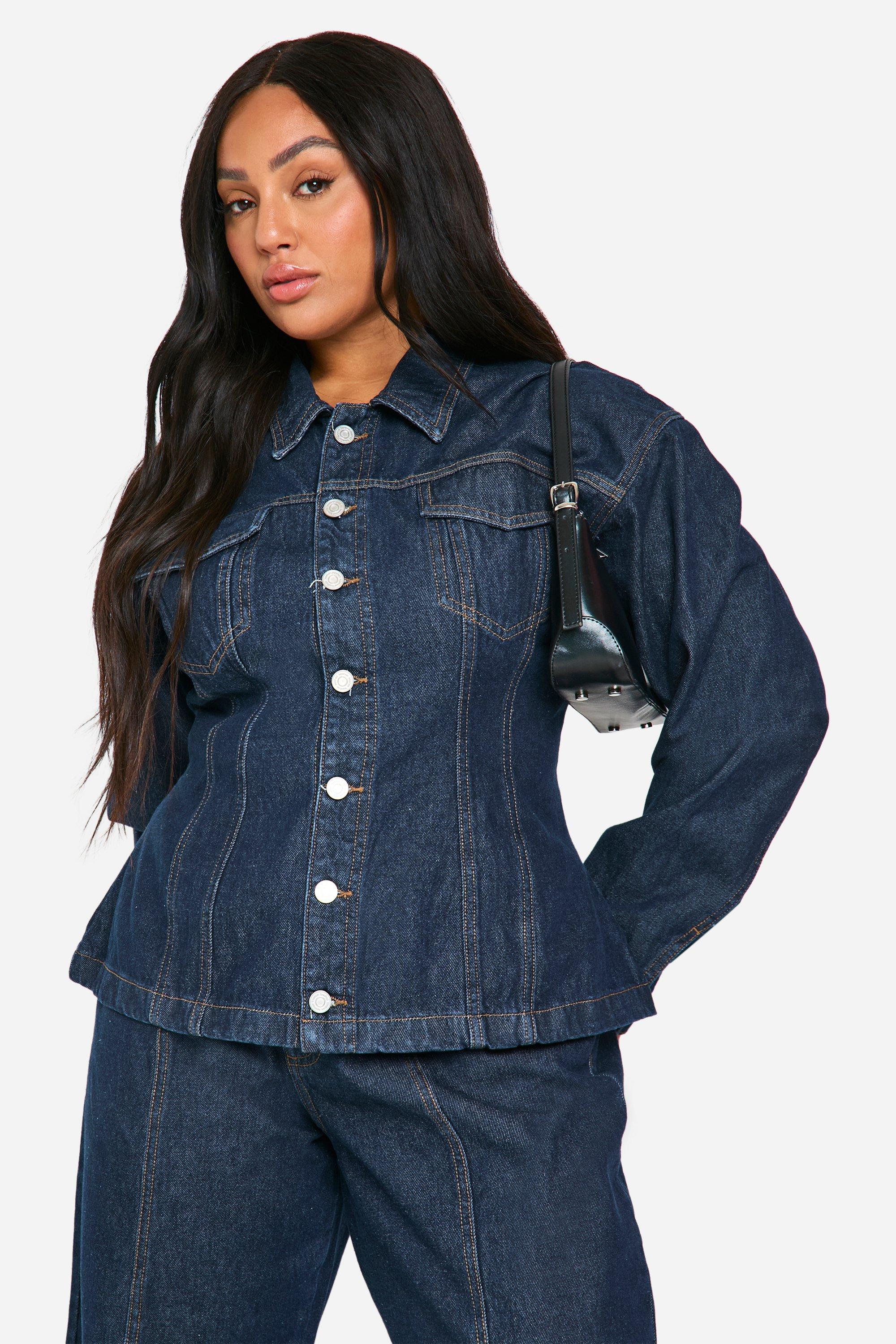 Denim & Co 3X Women’s Dark Denim Jackef authentic (Indigo) Pockets Straight Waist